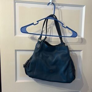 Coach Teal Leather Shoulder Tote